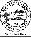 Image of the official stamp for licensed geologists