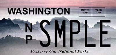 Washington National Parks license plates