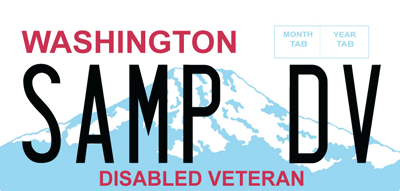 Disabled American veteran license plate