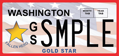 Gold Star license plate