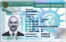 Permanent Resident Card sample photo